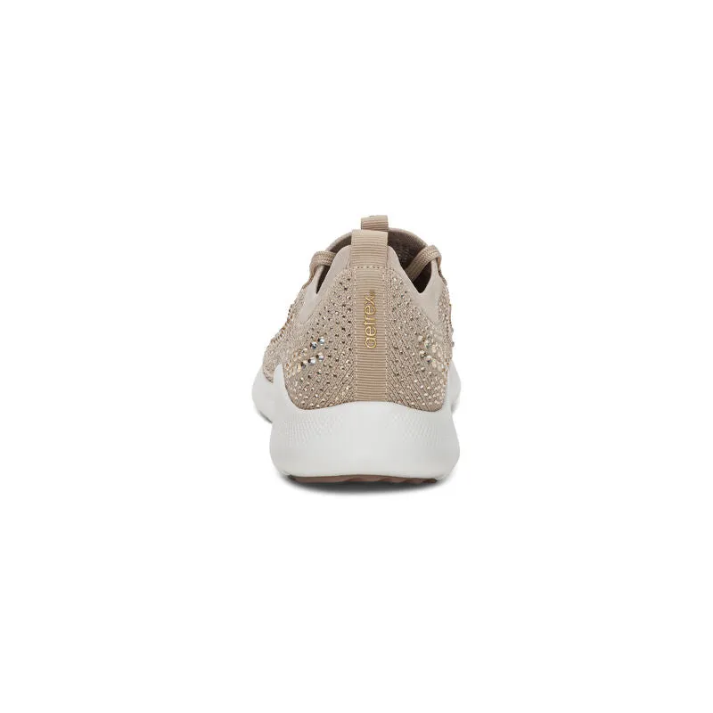 Carly Sparkle Lace Up Sneaker in Tan