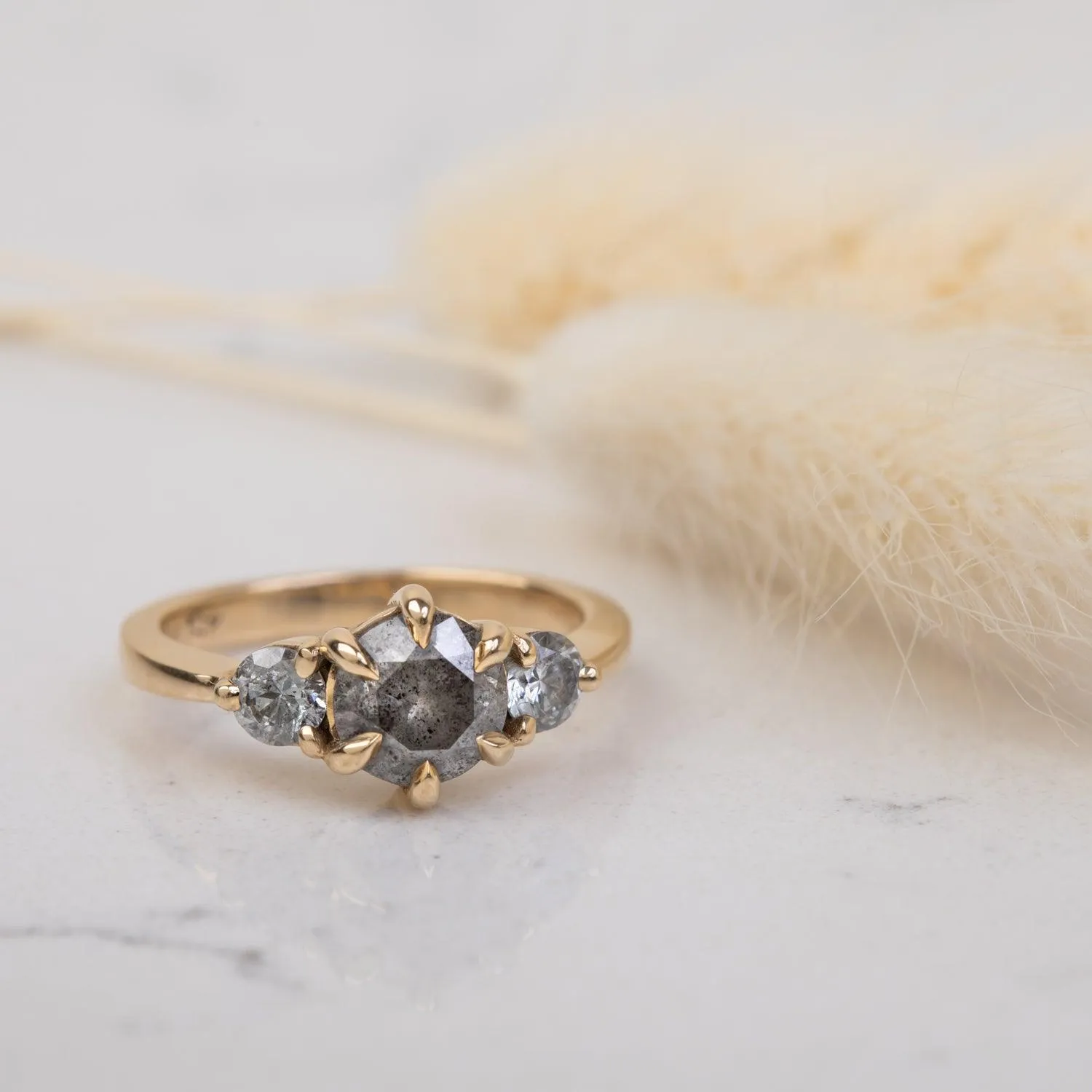 Clover - Salt and Pepper Diamond Ring