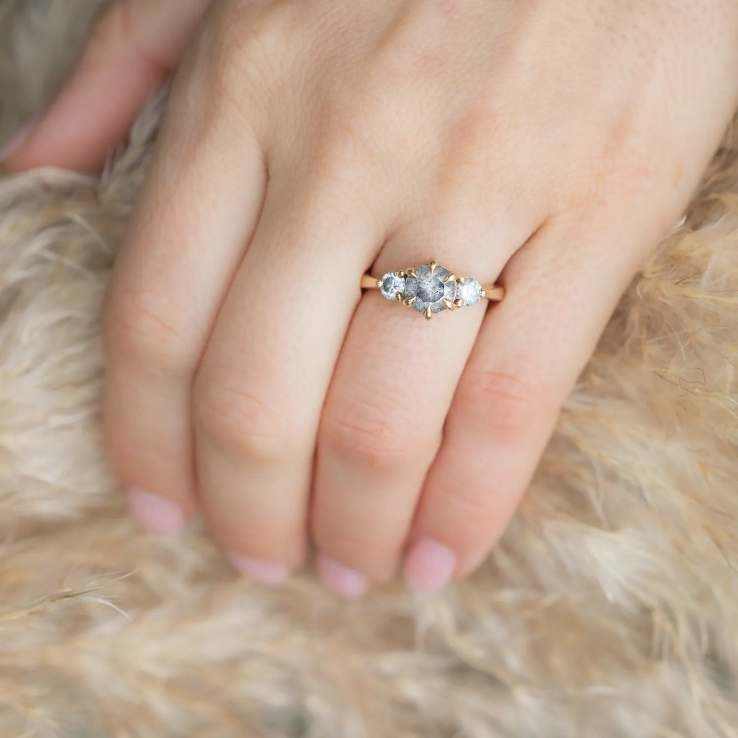 Clover - Salt and Pepper Diamond Ring