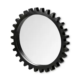 Cog Wall Mirror   Alloy Black Metal | 37"