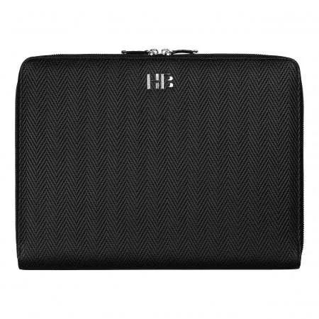 Conference folder zip A4 Herringbone Black by Hugo Boss