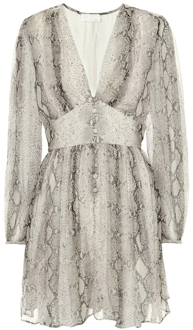 'Corsage' Python-Printed Silk Playsuit