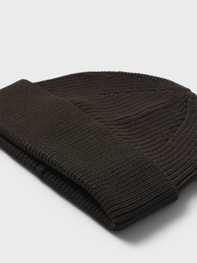 Cotton Beanie in Brown