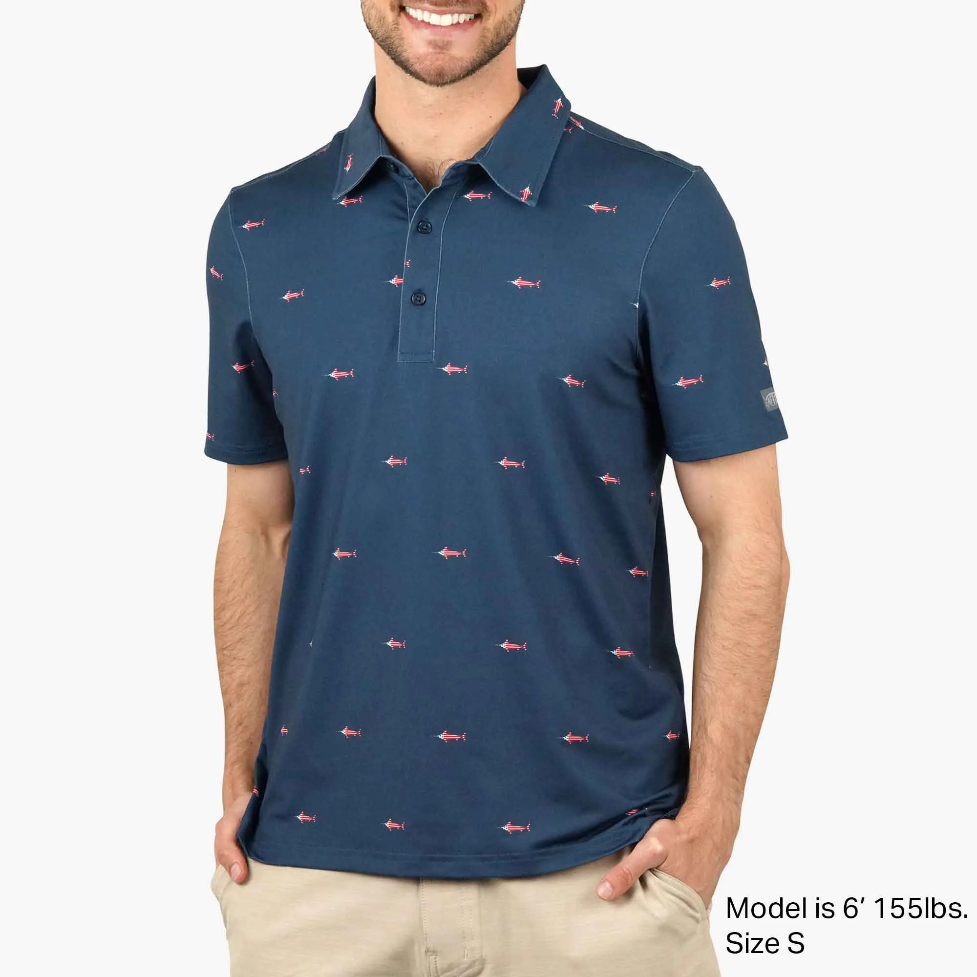 Cypress Printed Performance Polo Shirt