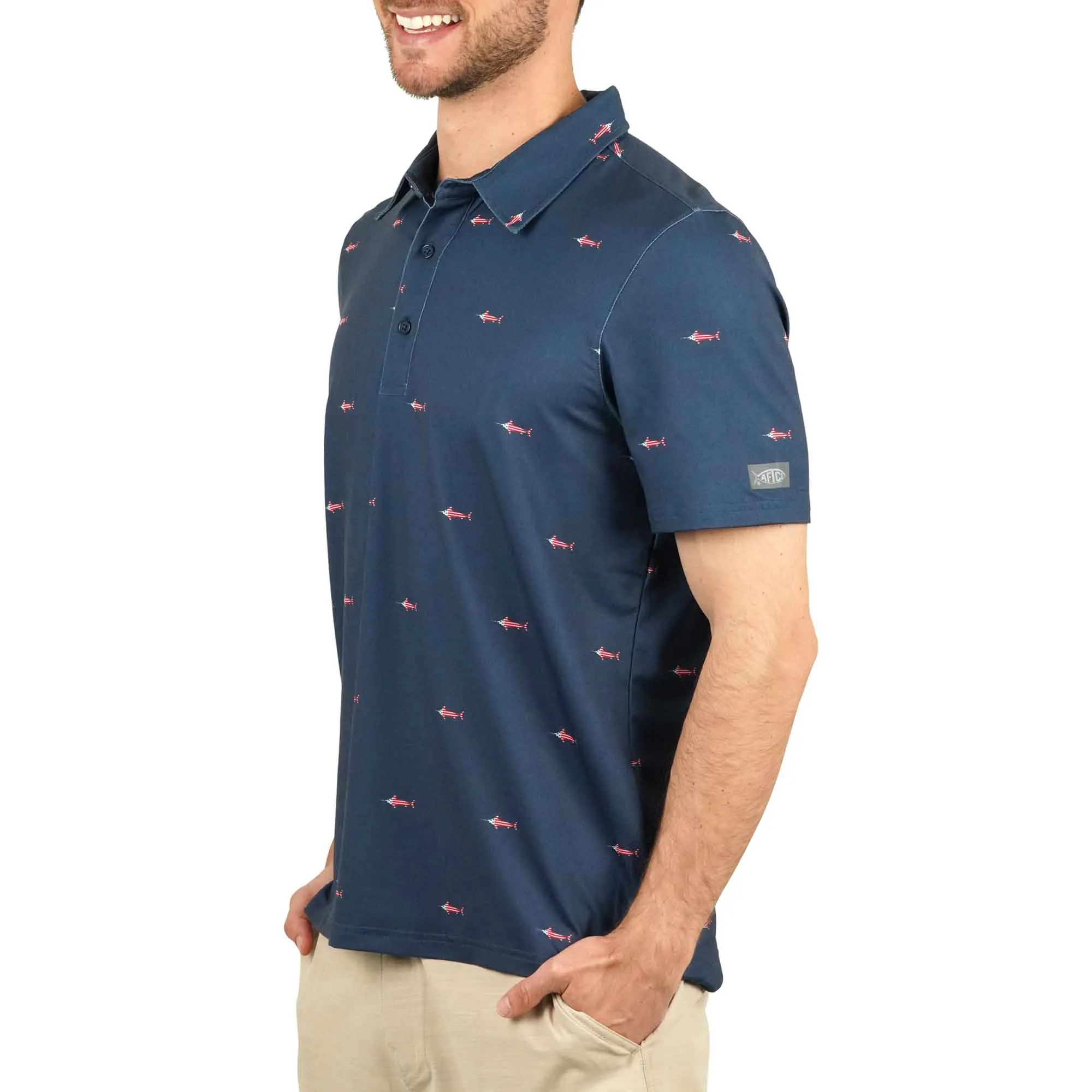 Cypress Printed Performance Polo Shirt