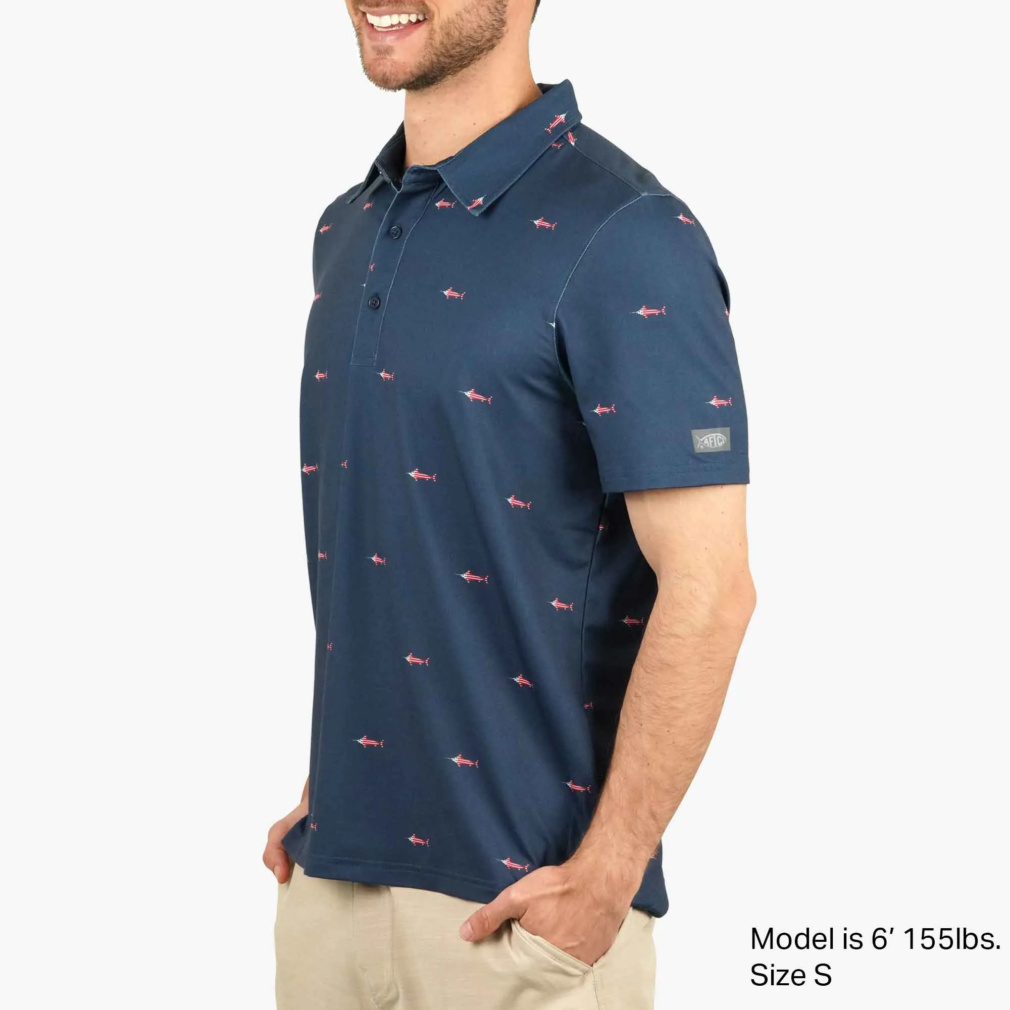 Cypress Printed Performance Polo Shirt