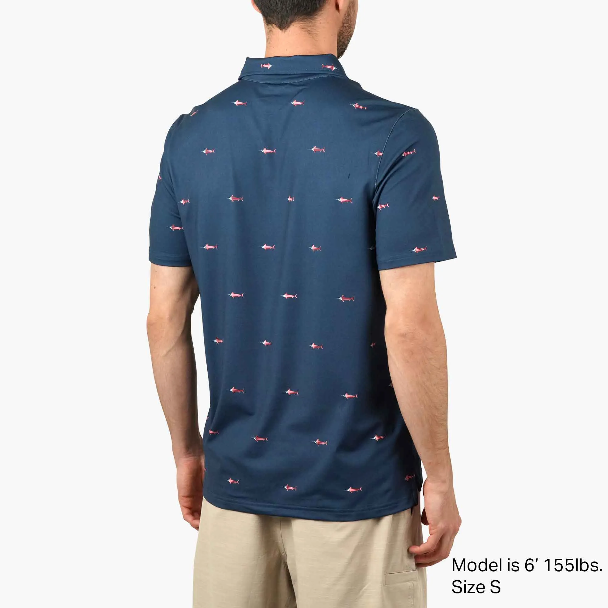 Cypress Printed Performance Polo Shirt