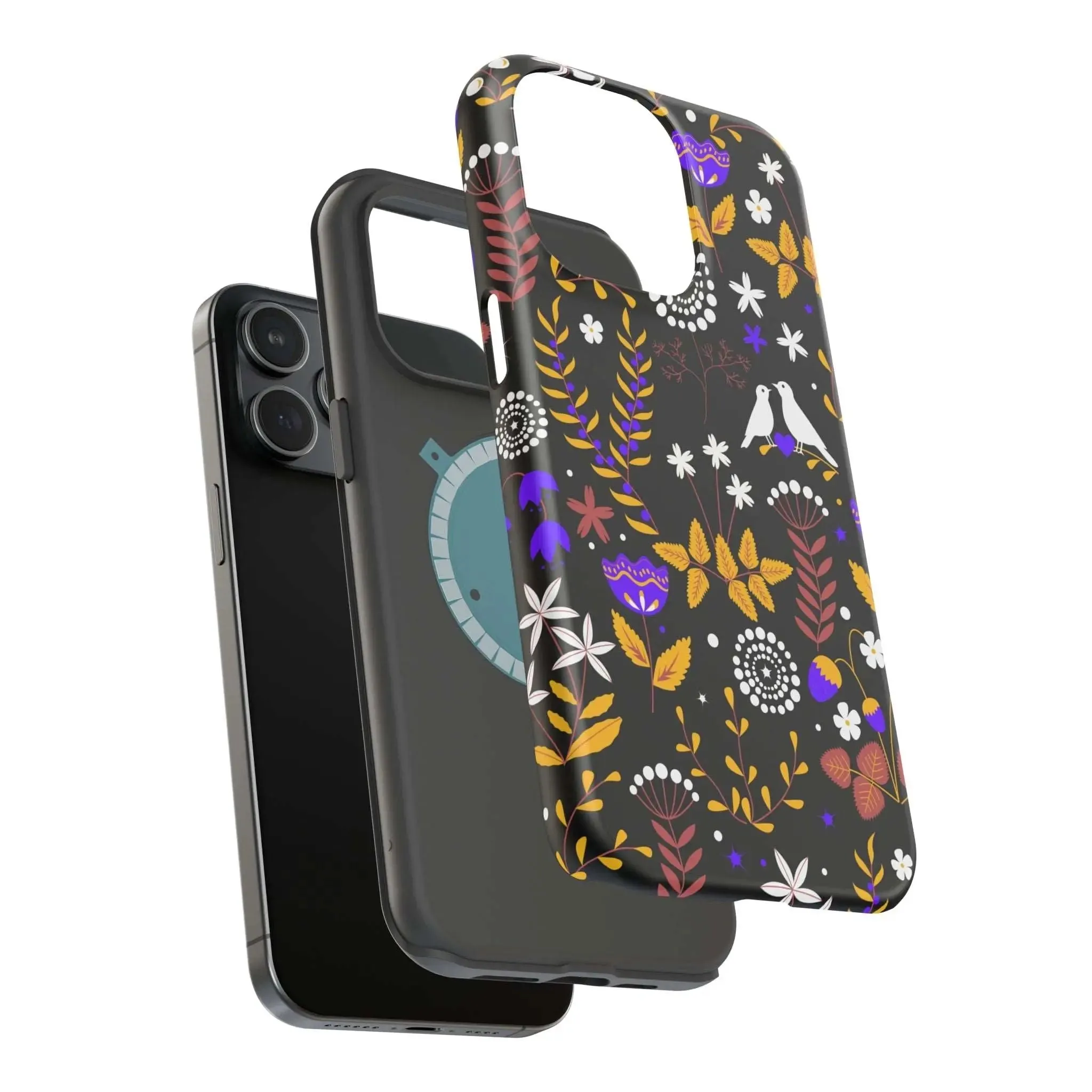 Dove Garden | Black Floral Case