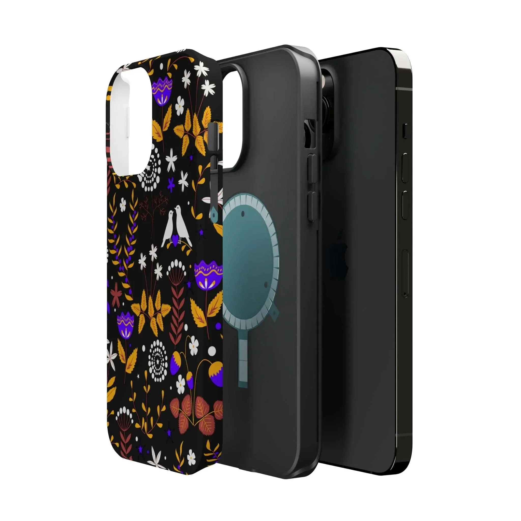 Dove Garden | Black Floral Case