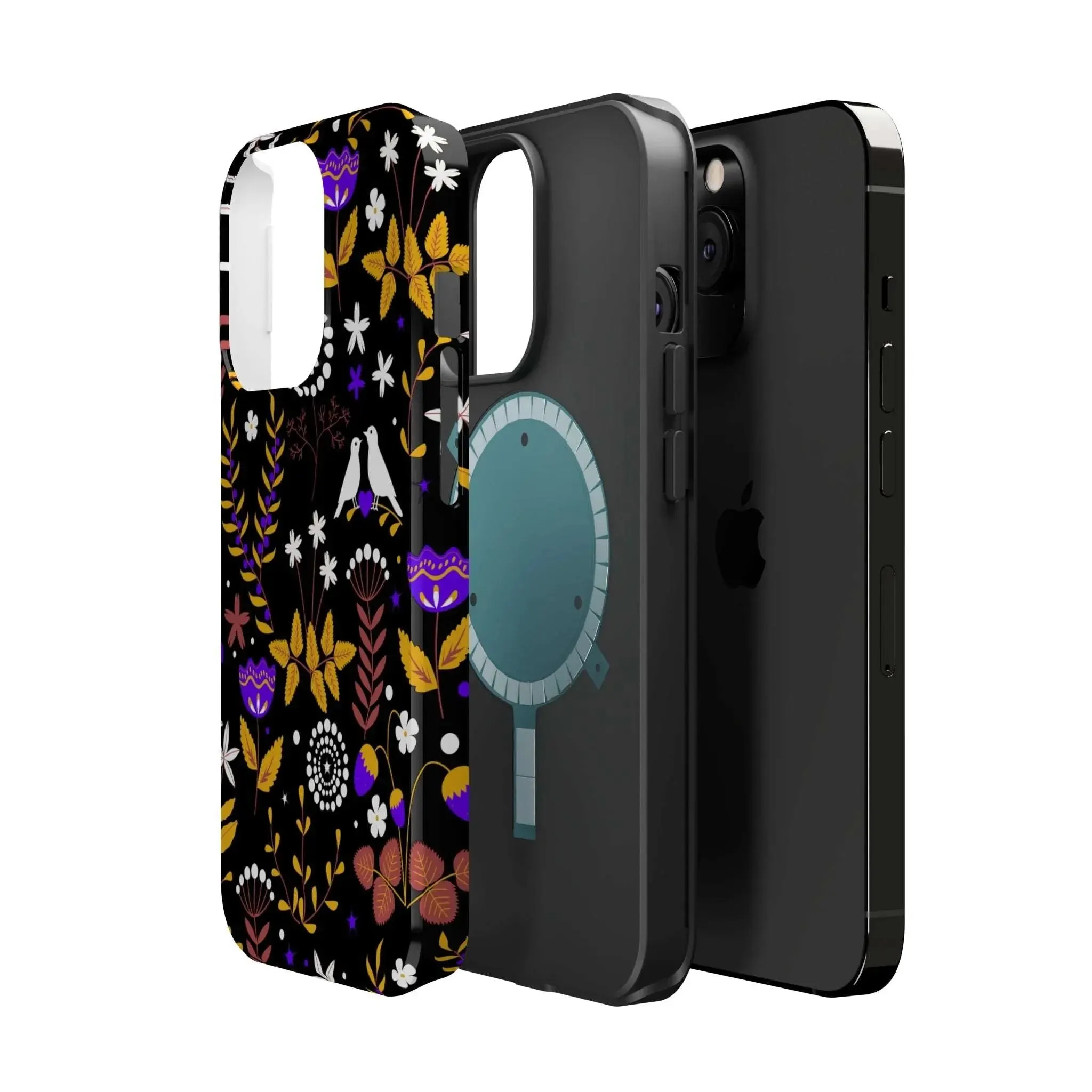 Dove Garden | Black Floral Case