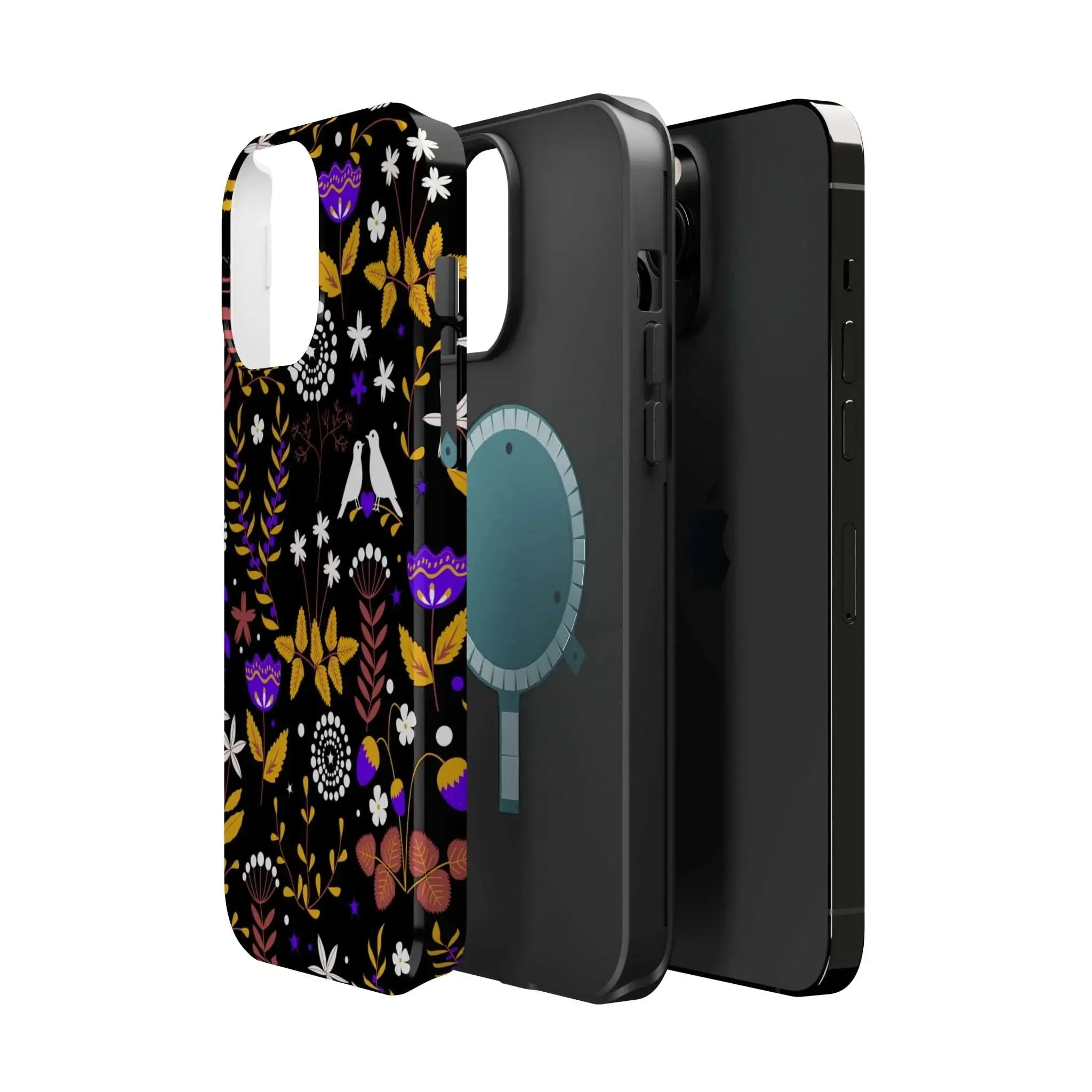 Dove Garden | Black Floral Case