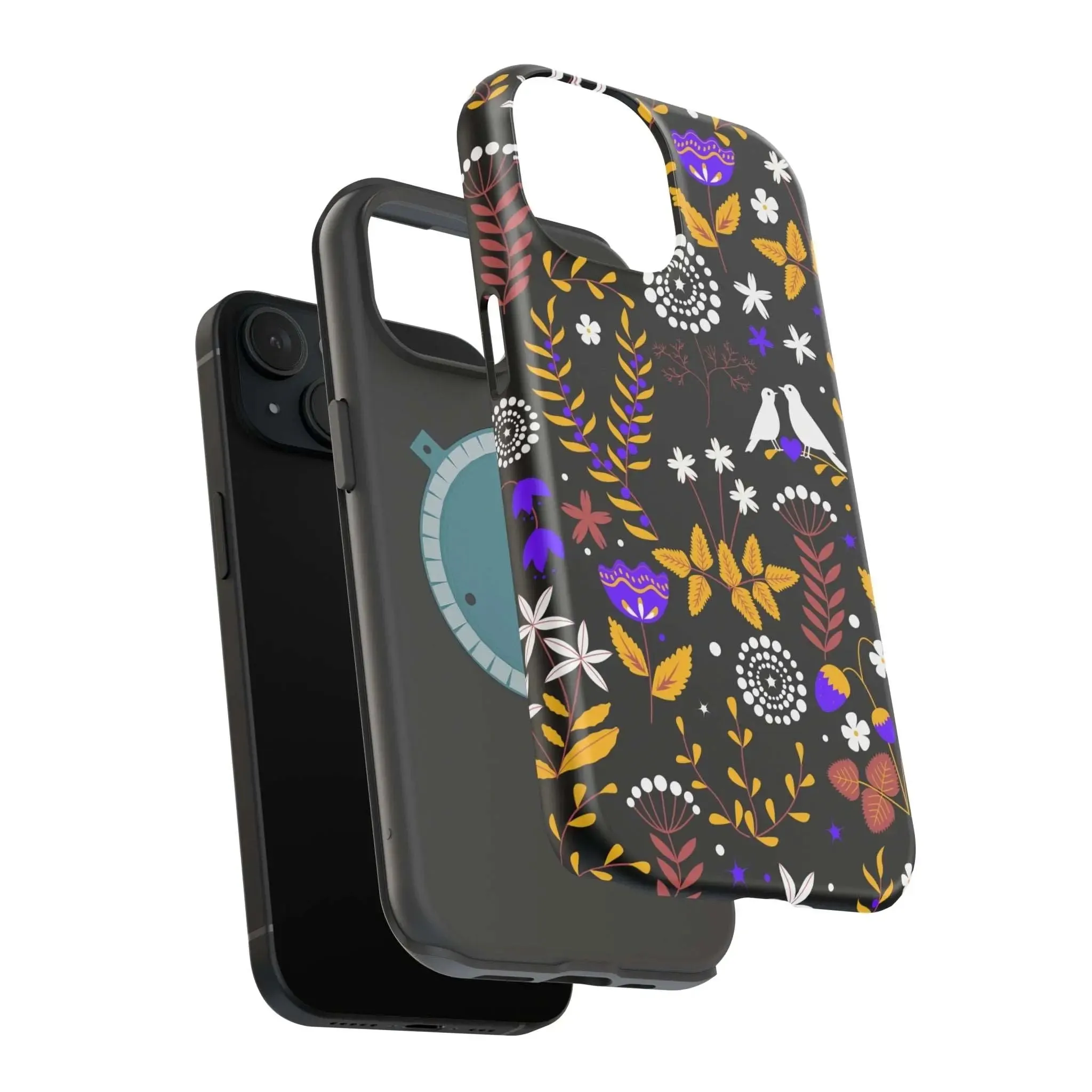 Dove Garden | Black Floral Case