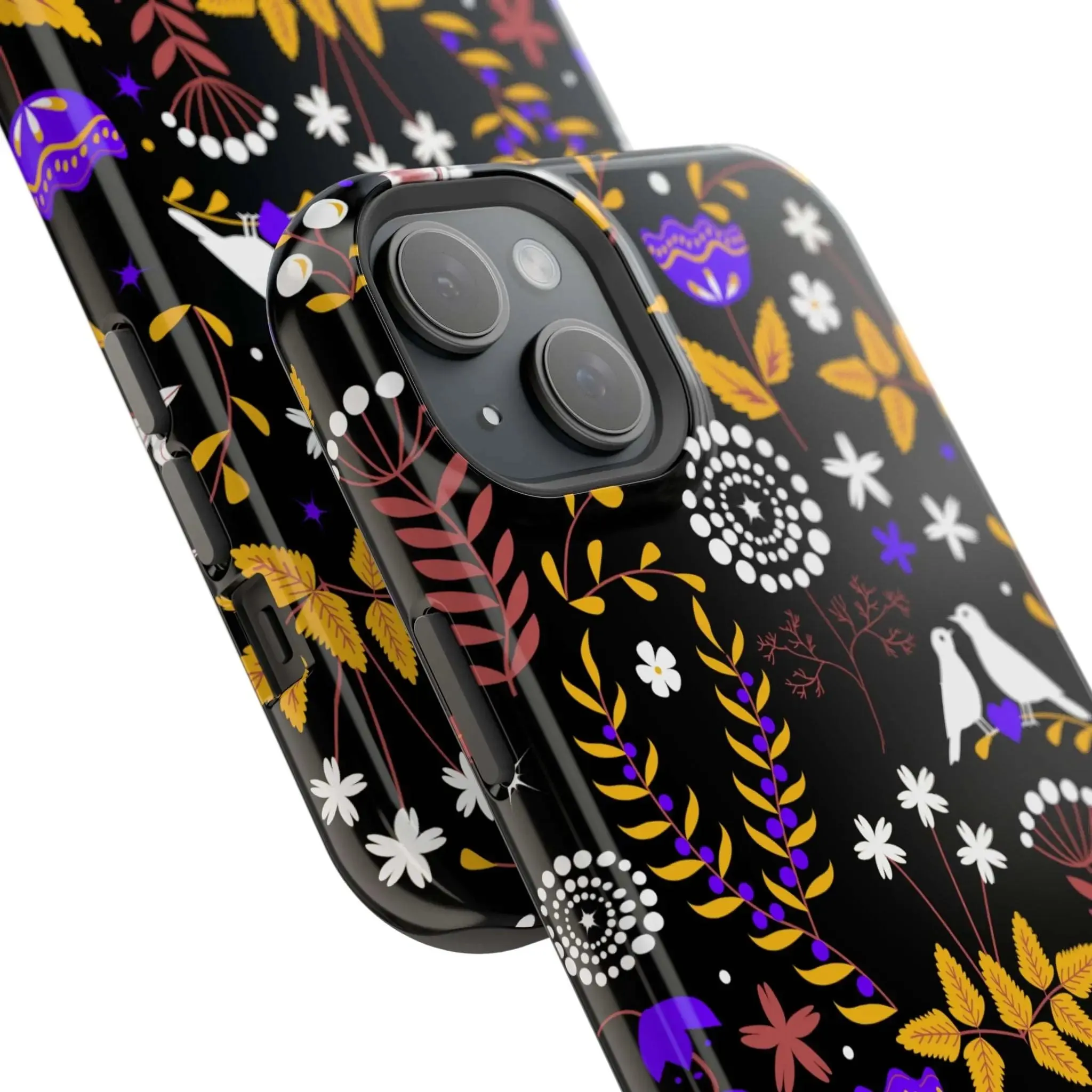 Dove Garden | Black Floral Case