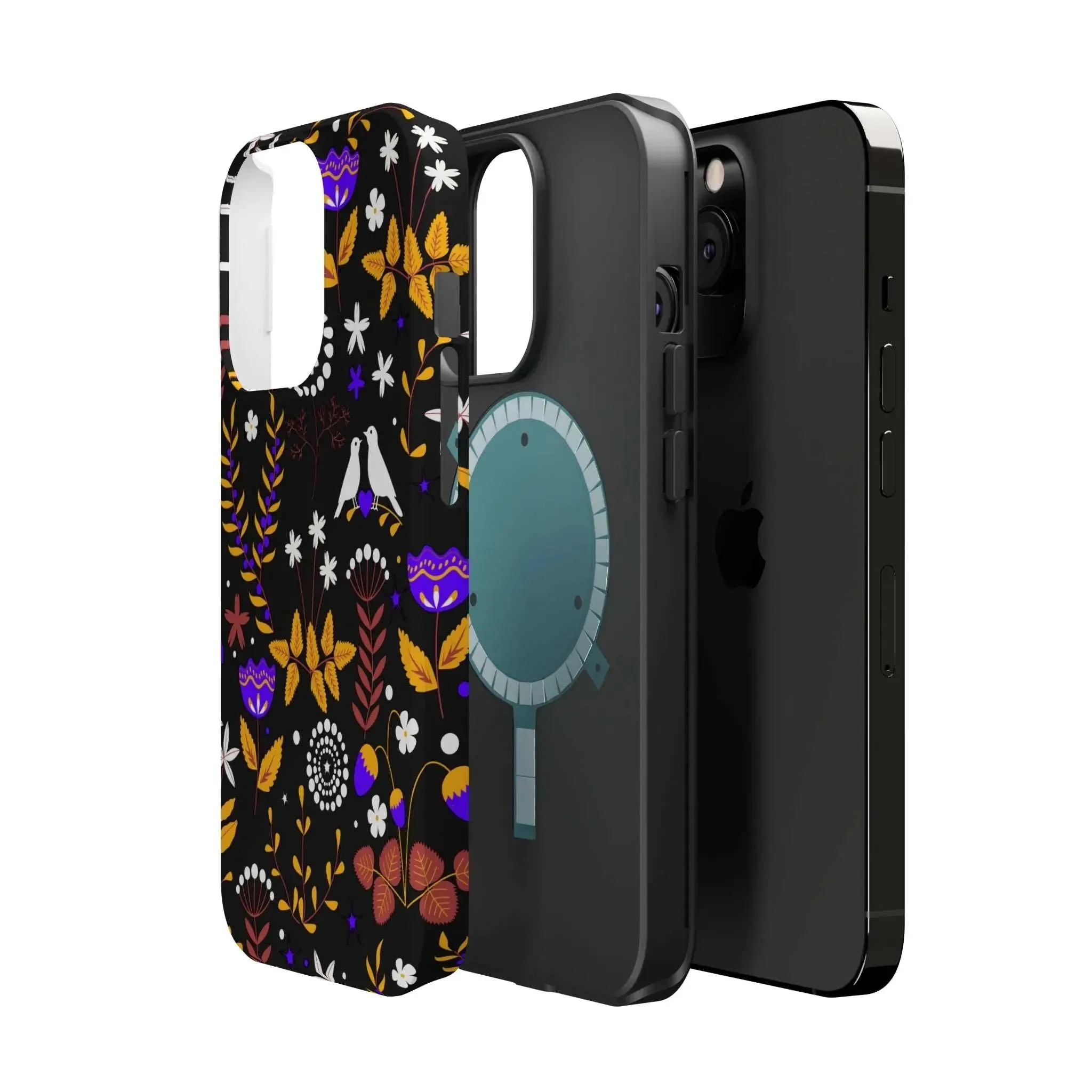 Dove Garden | Black Floral Case