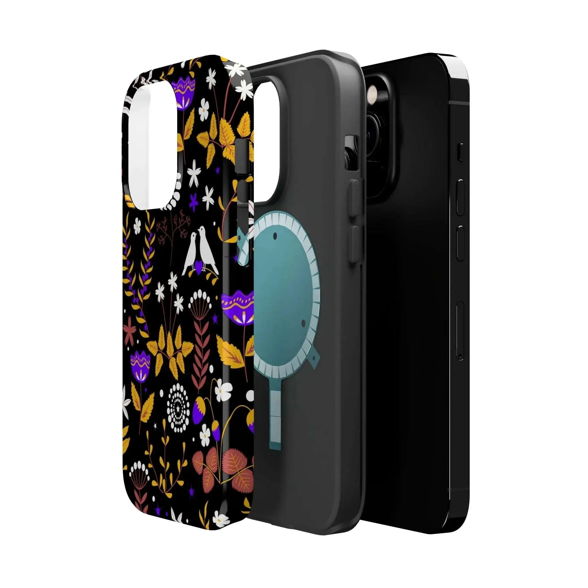 Dove Garden | Black Floral Case