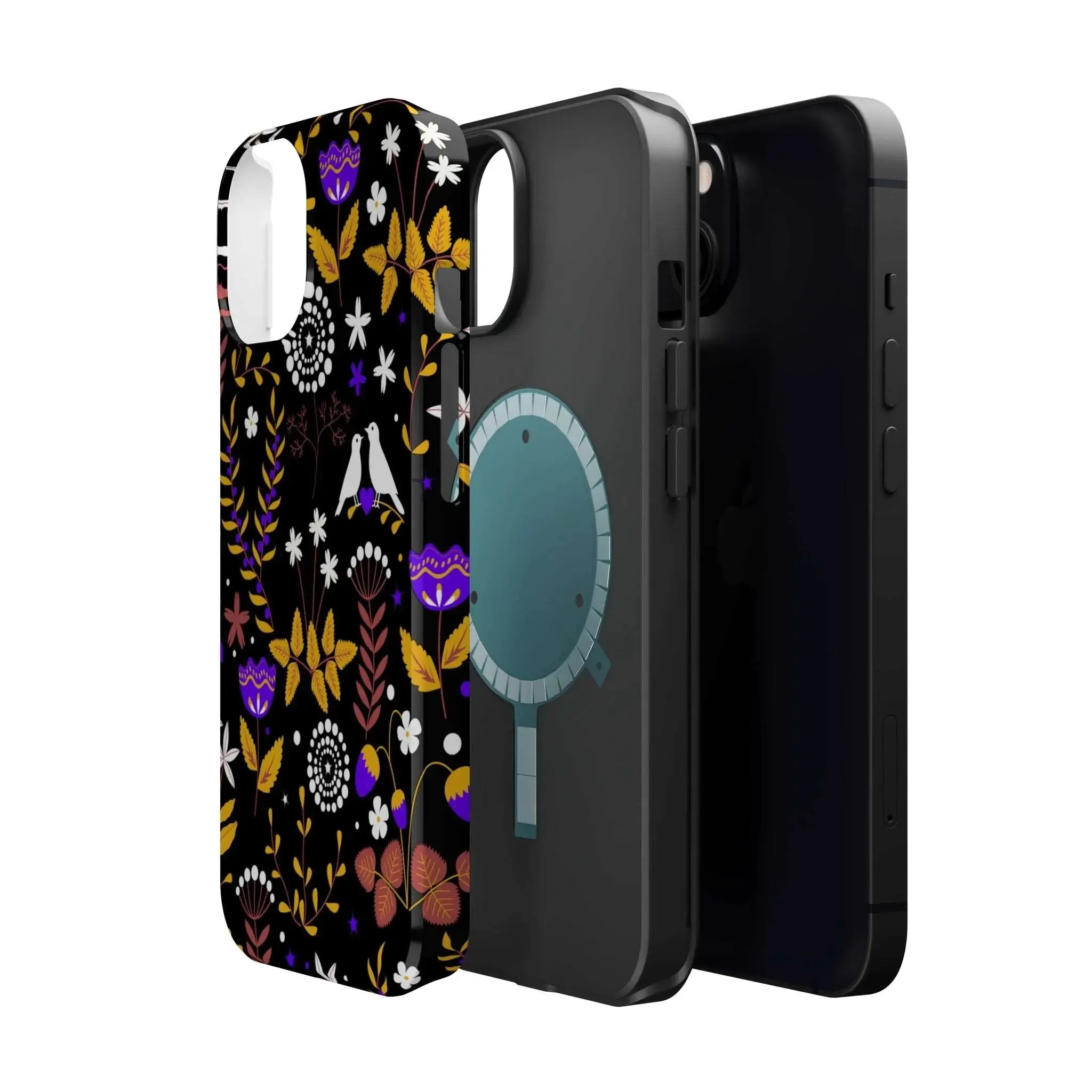 Dove Garden | Black Floral Case