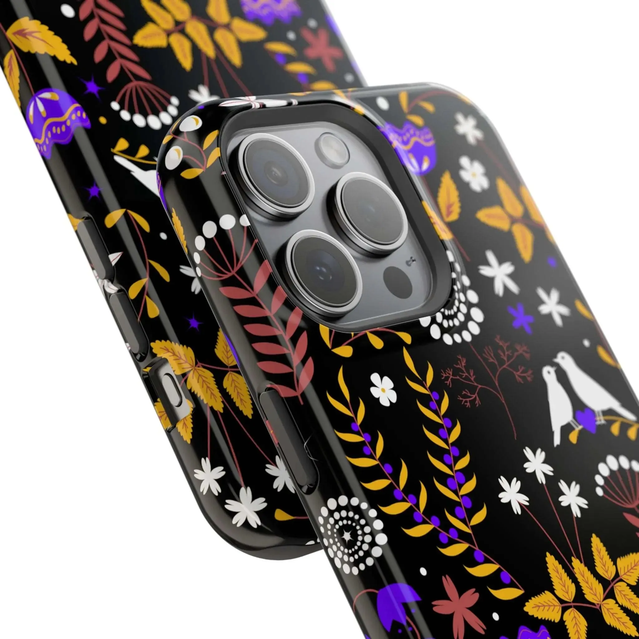 Dove Garden | Black Floral Case