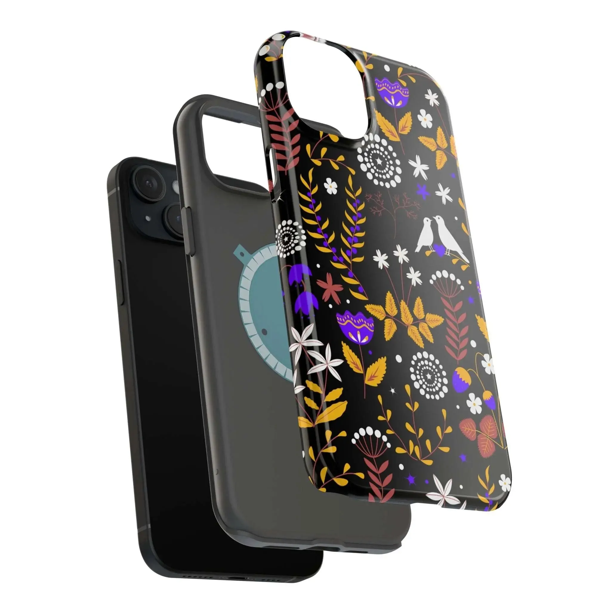 Dove Garden | Black Floral Case