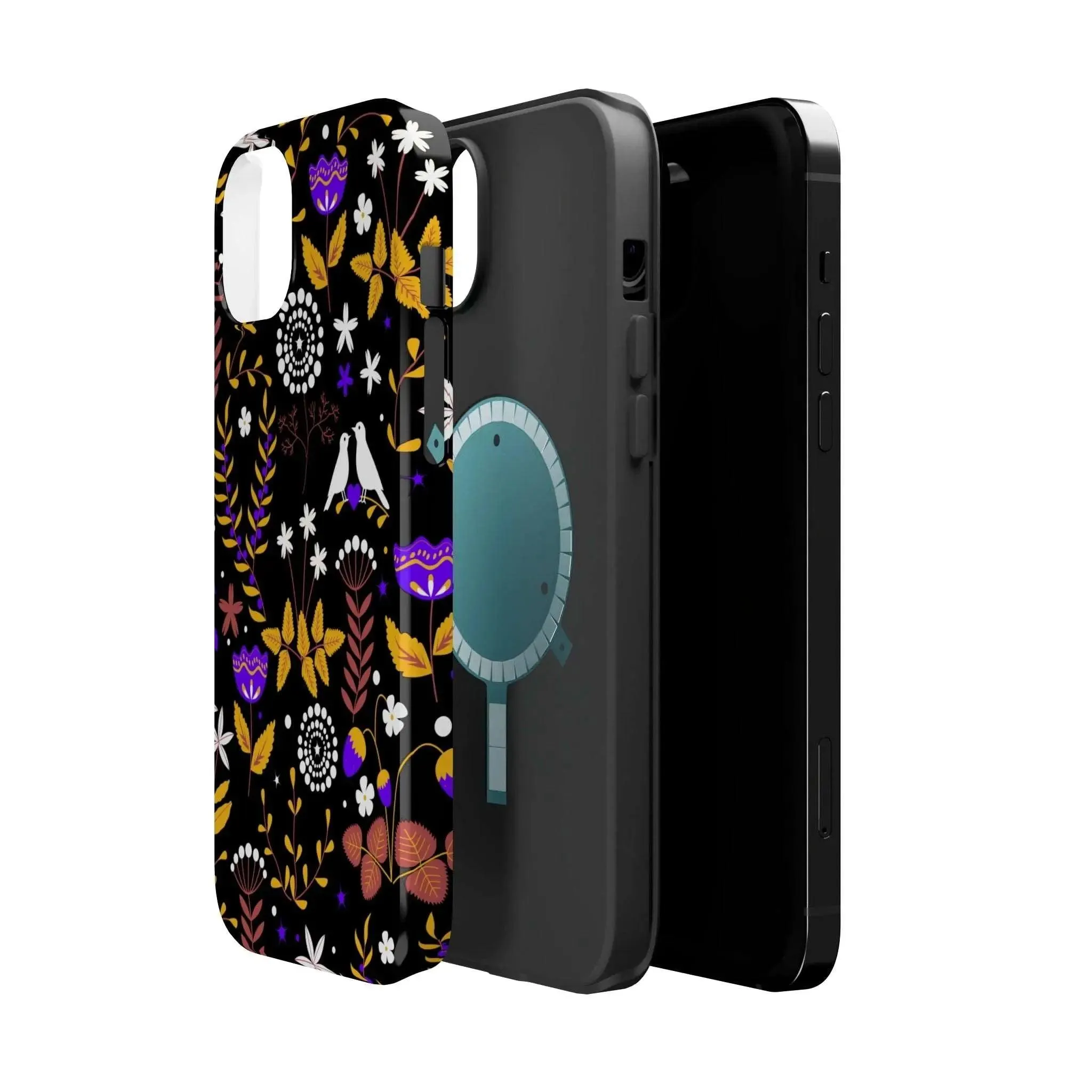 Dove Garden | Black Floral Case