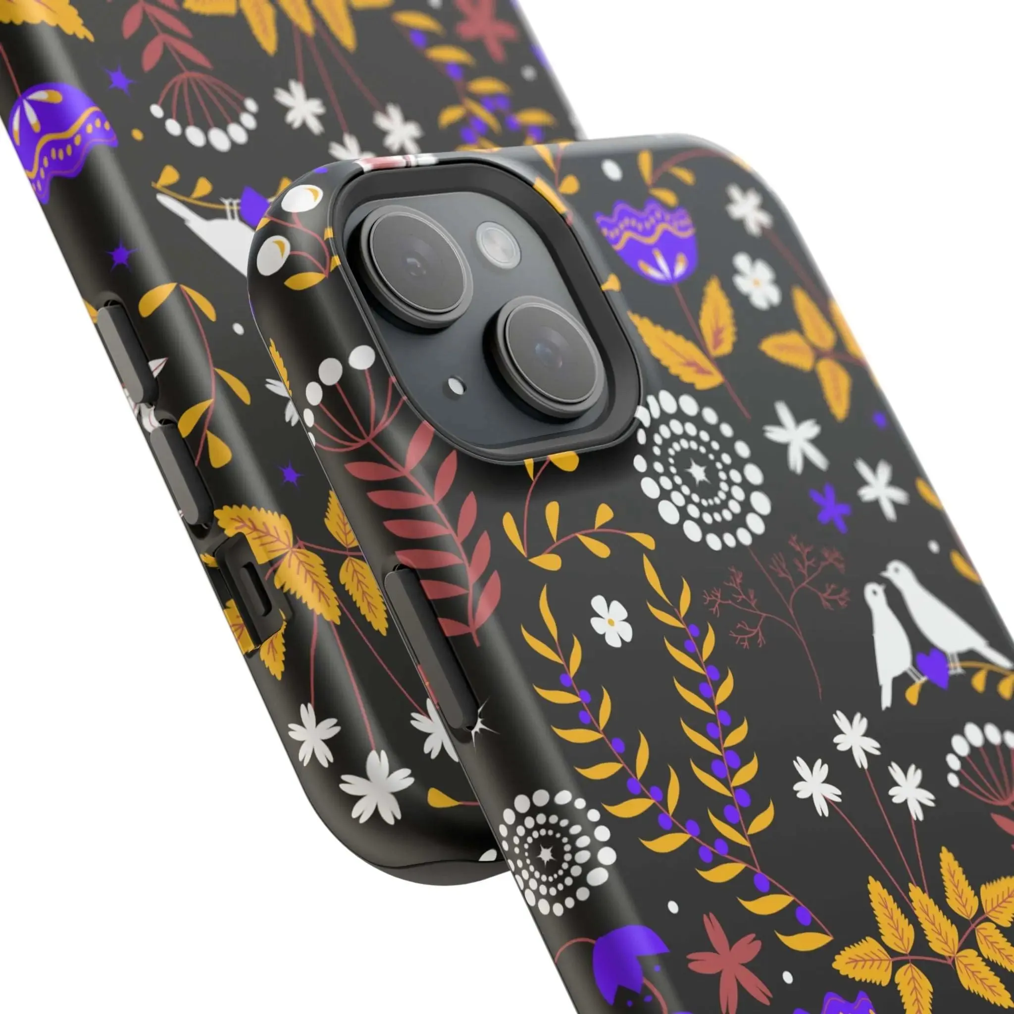 Dove Garden | Black Floral Case