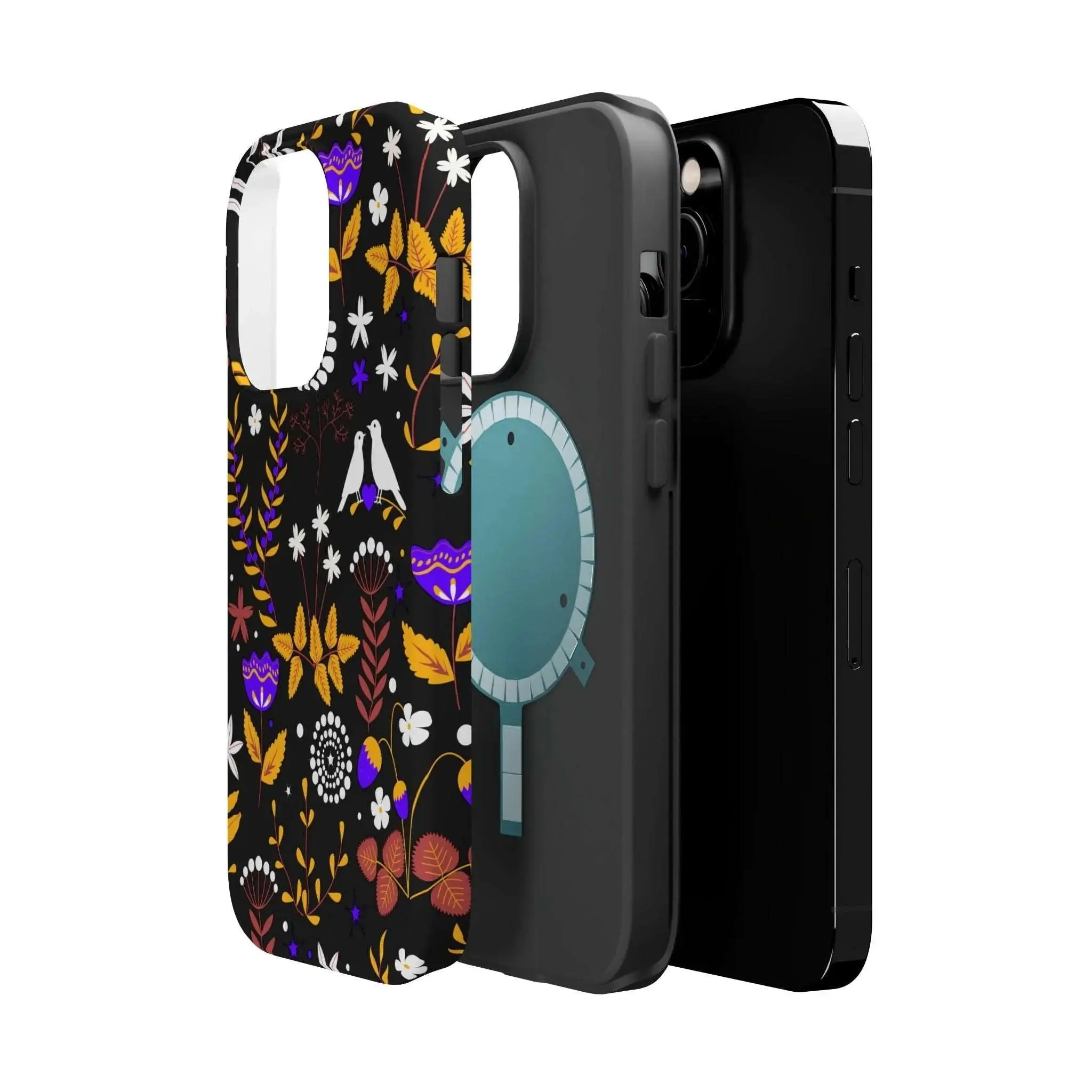 Dove Garden | Black Floral Case