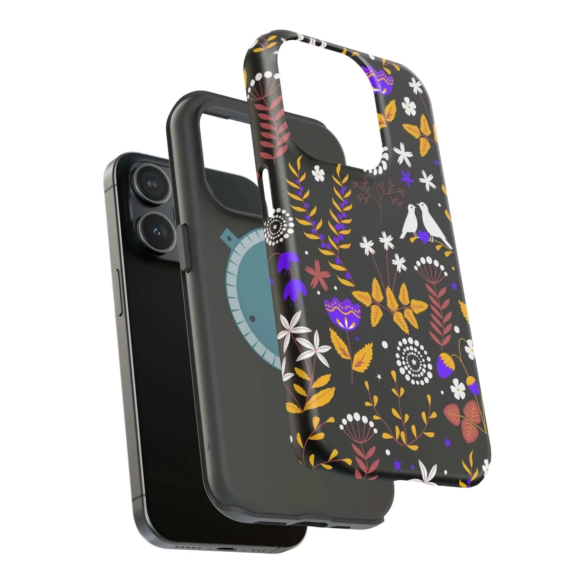 Dove Garden | Black Floral Case