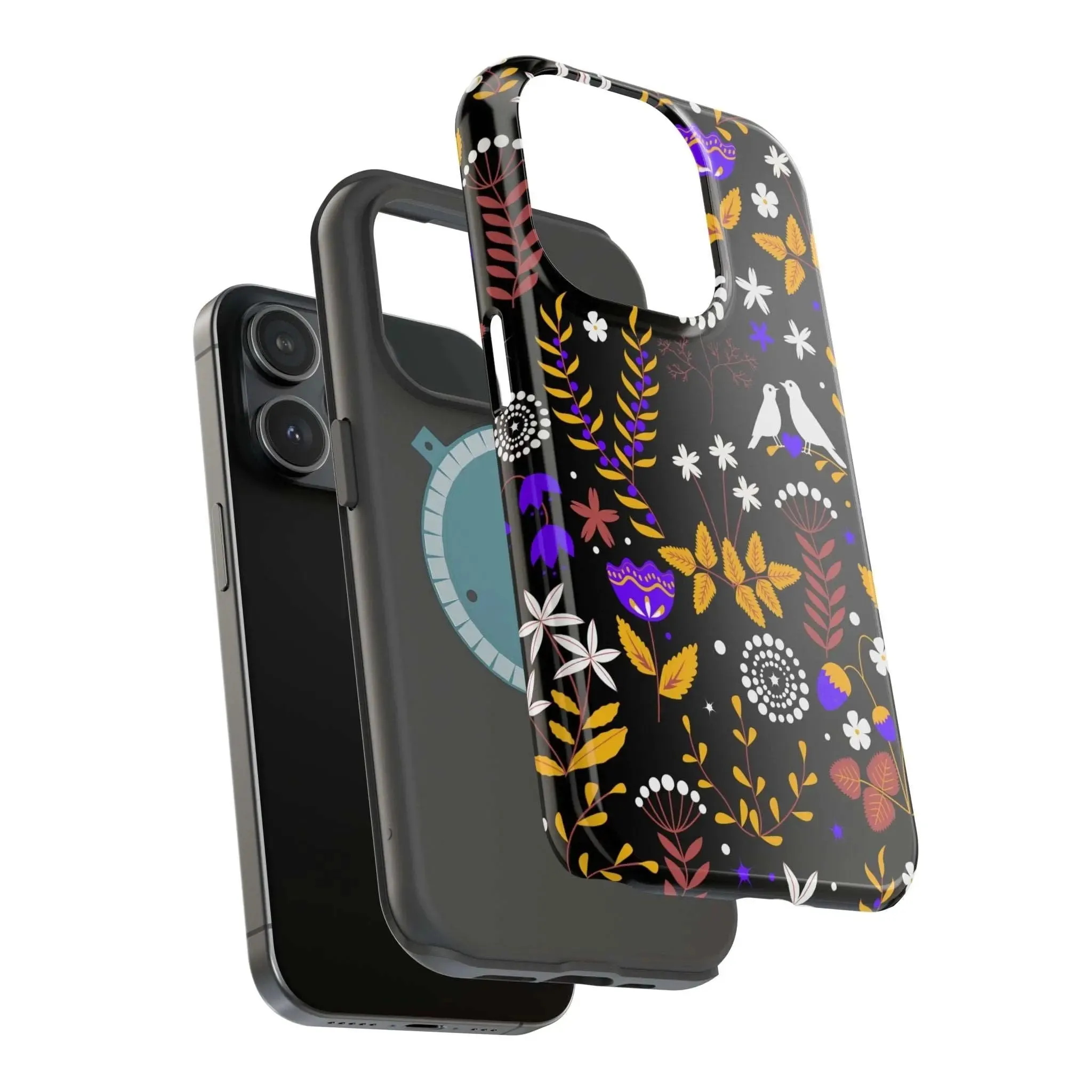 Dove Garden | Black Floral Case