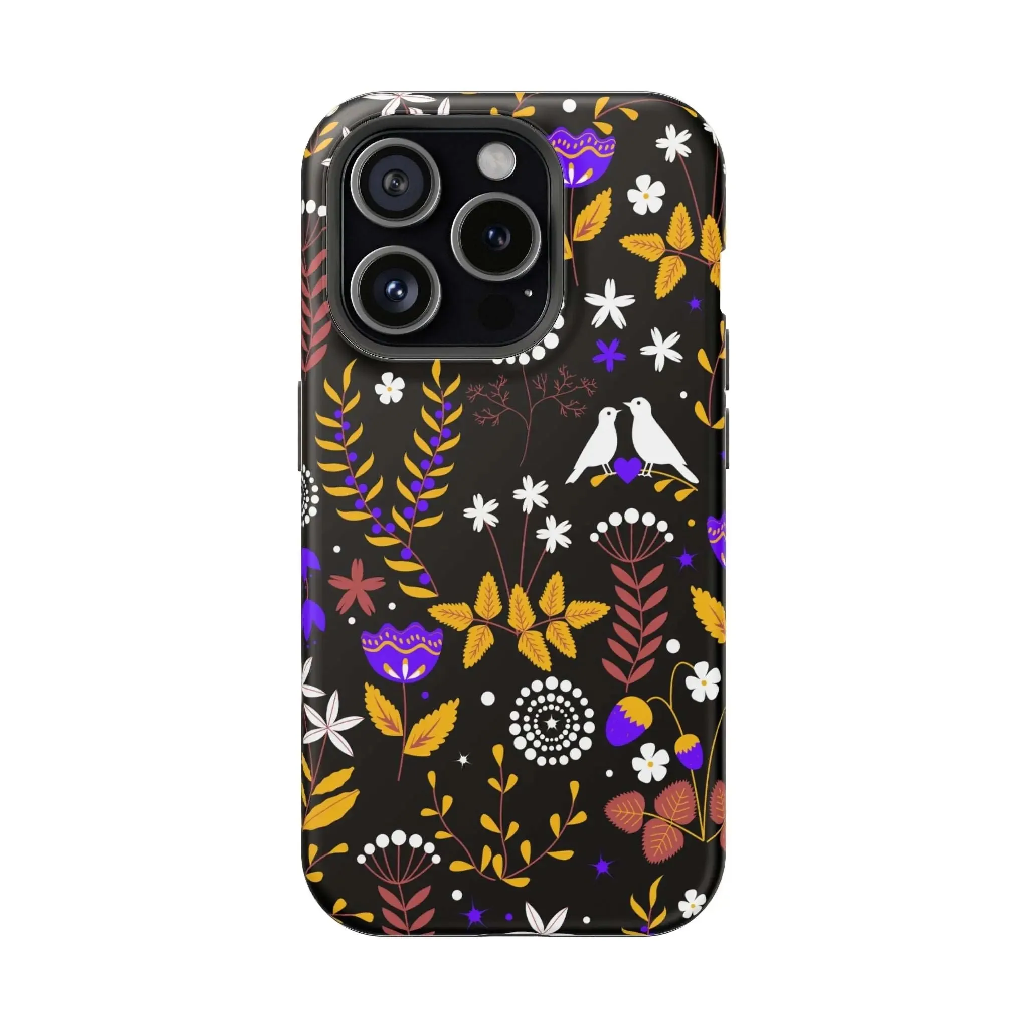 Dove Garden | Black Floral Case