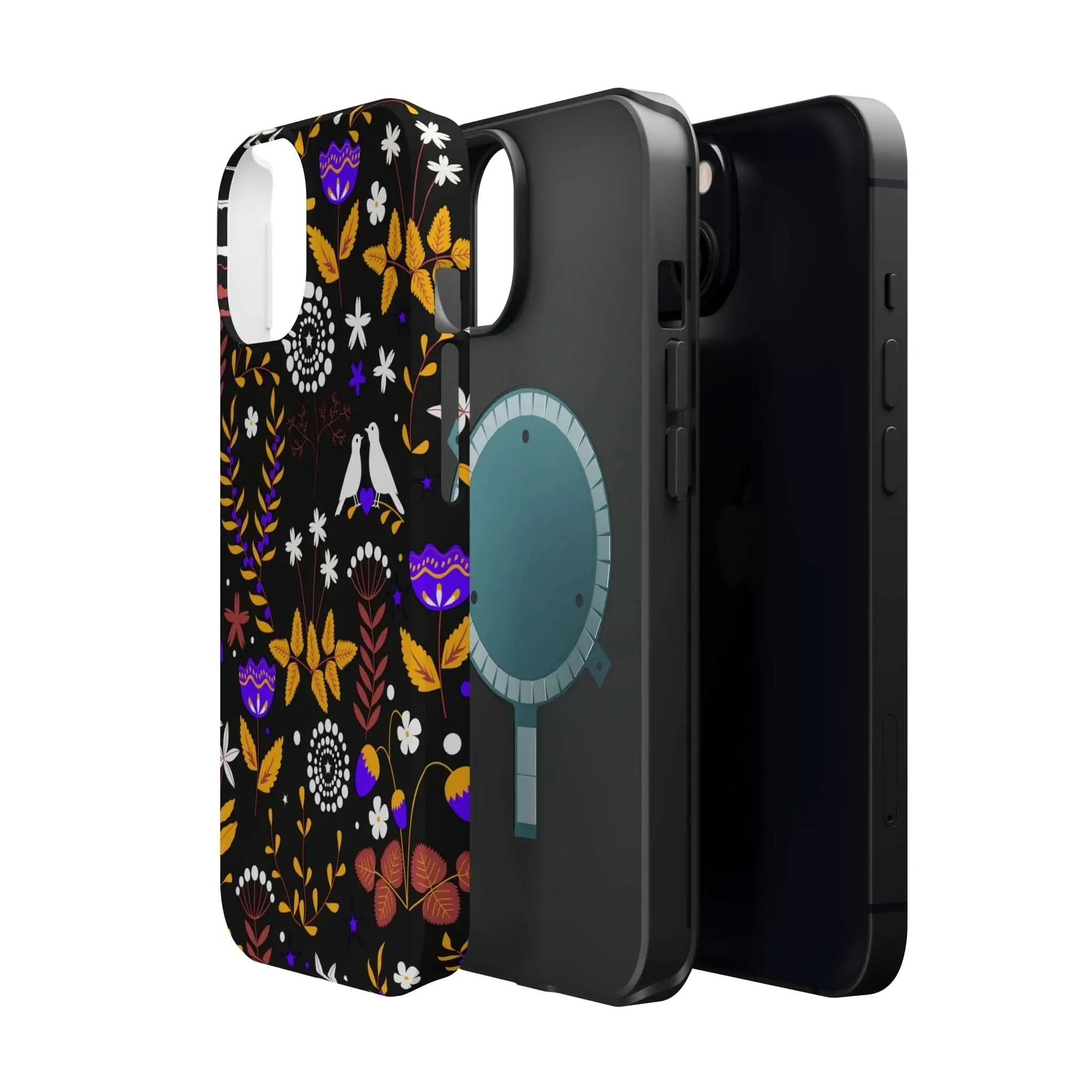 Dove Garden | Black Floral Case