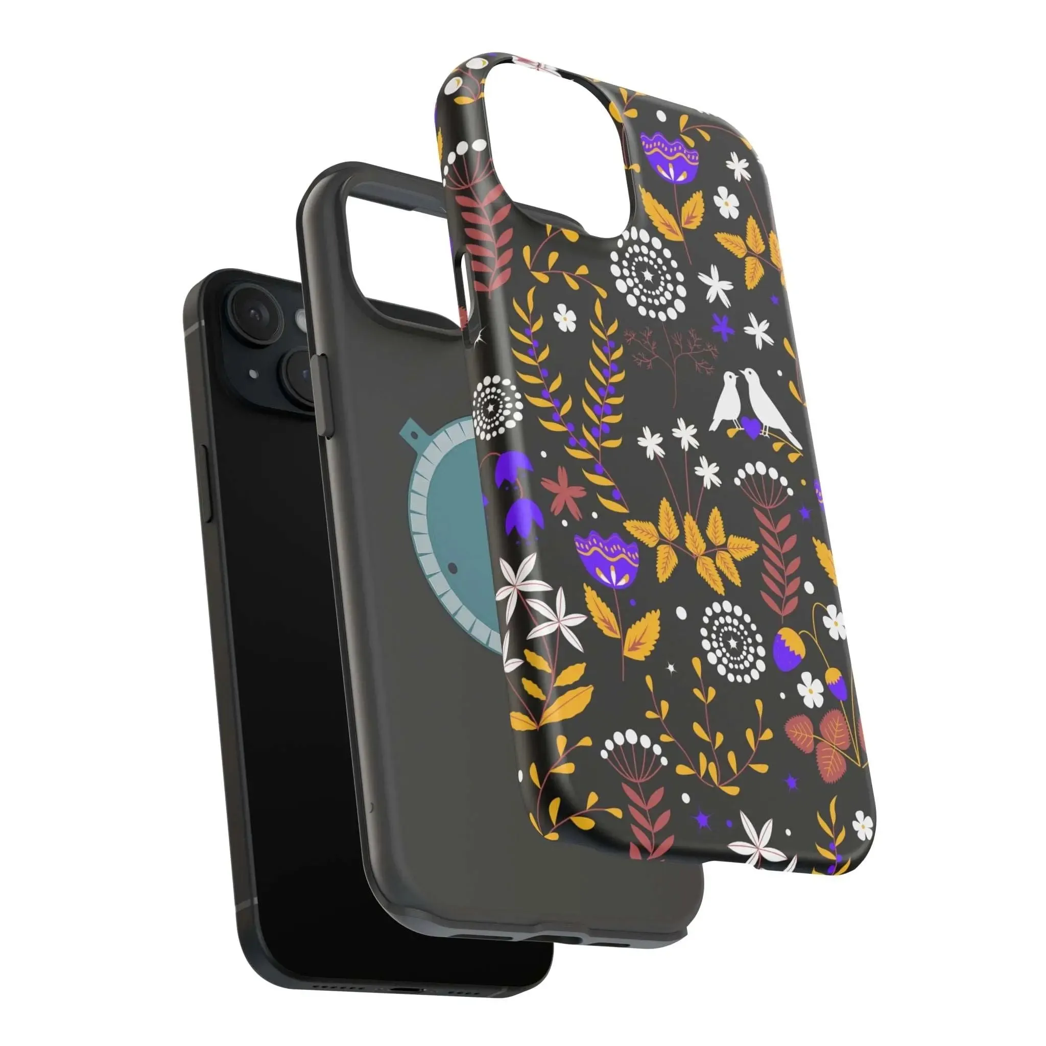 Dove Garden | Black Floral Case