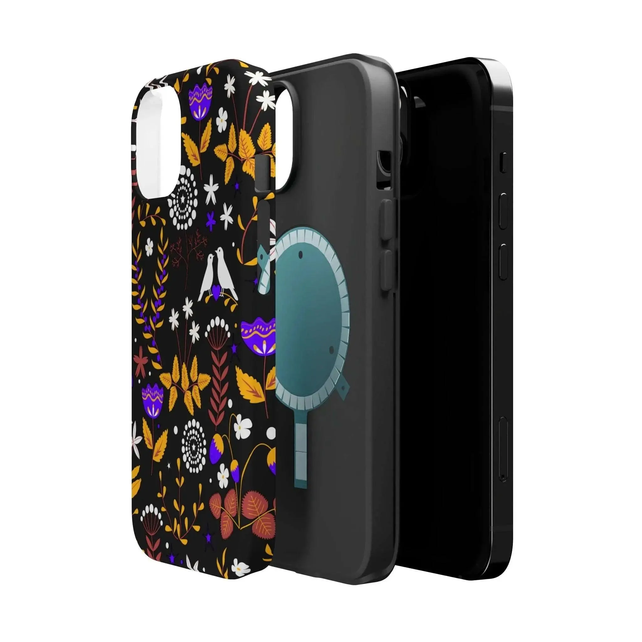 Dove Garden | Black Floral Case