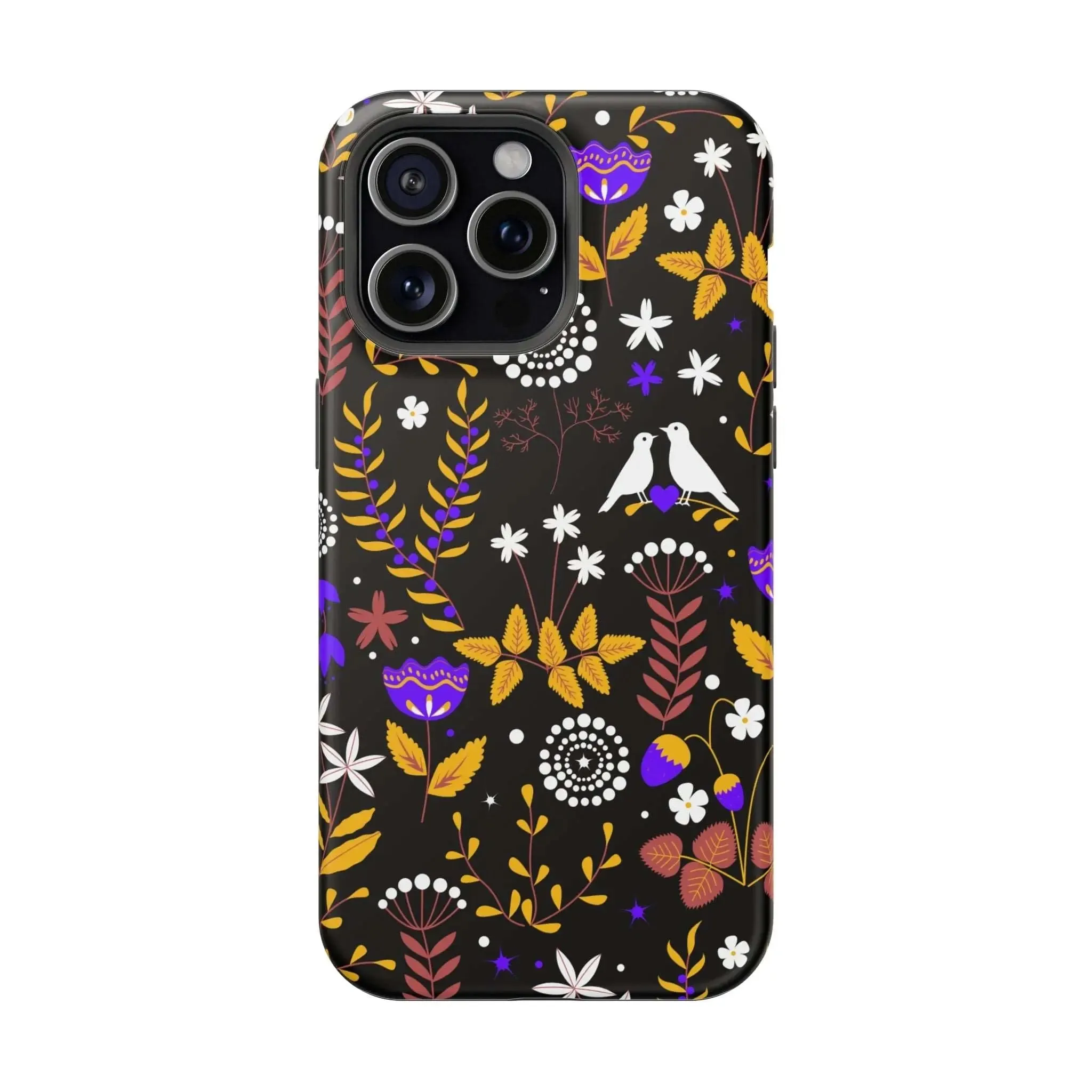 Dove Garden | Black Floral Case