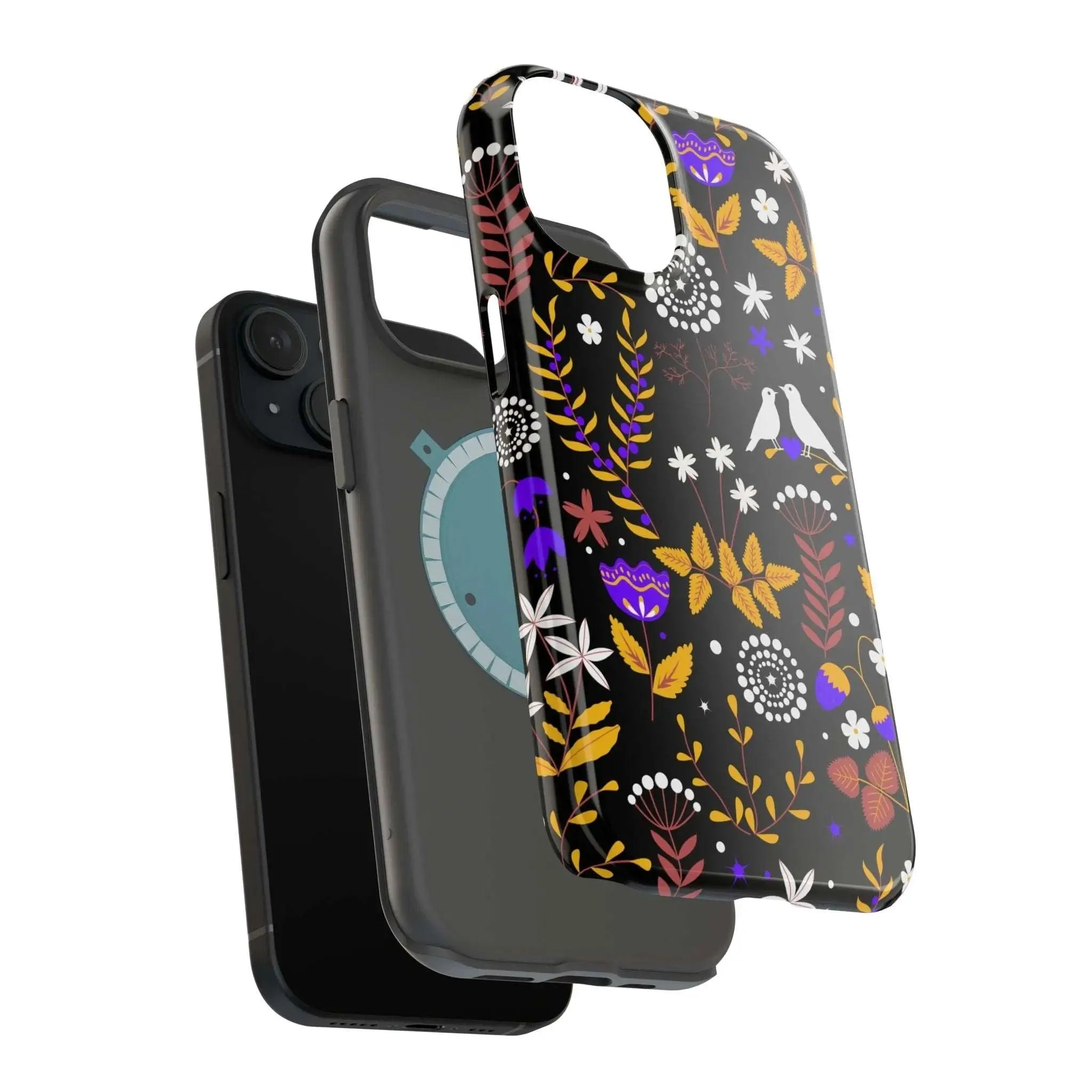 Dove Garden | Black Floral Case