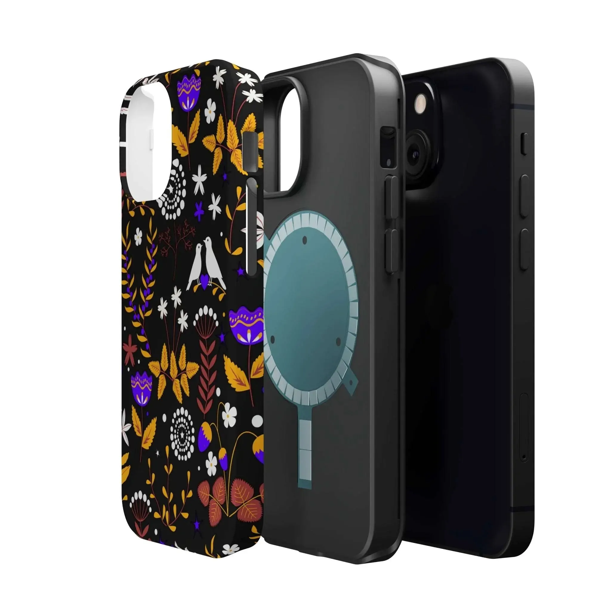 Dove Garden | Black Floral Case