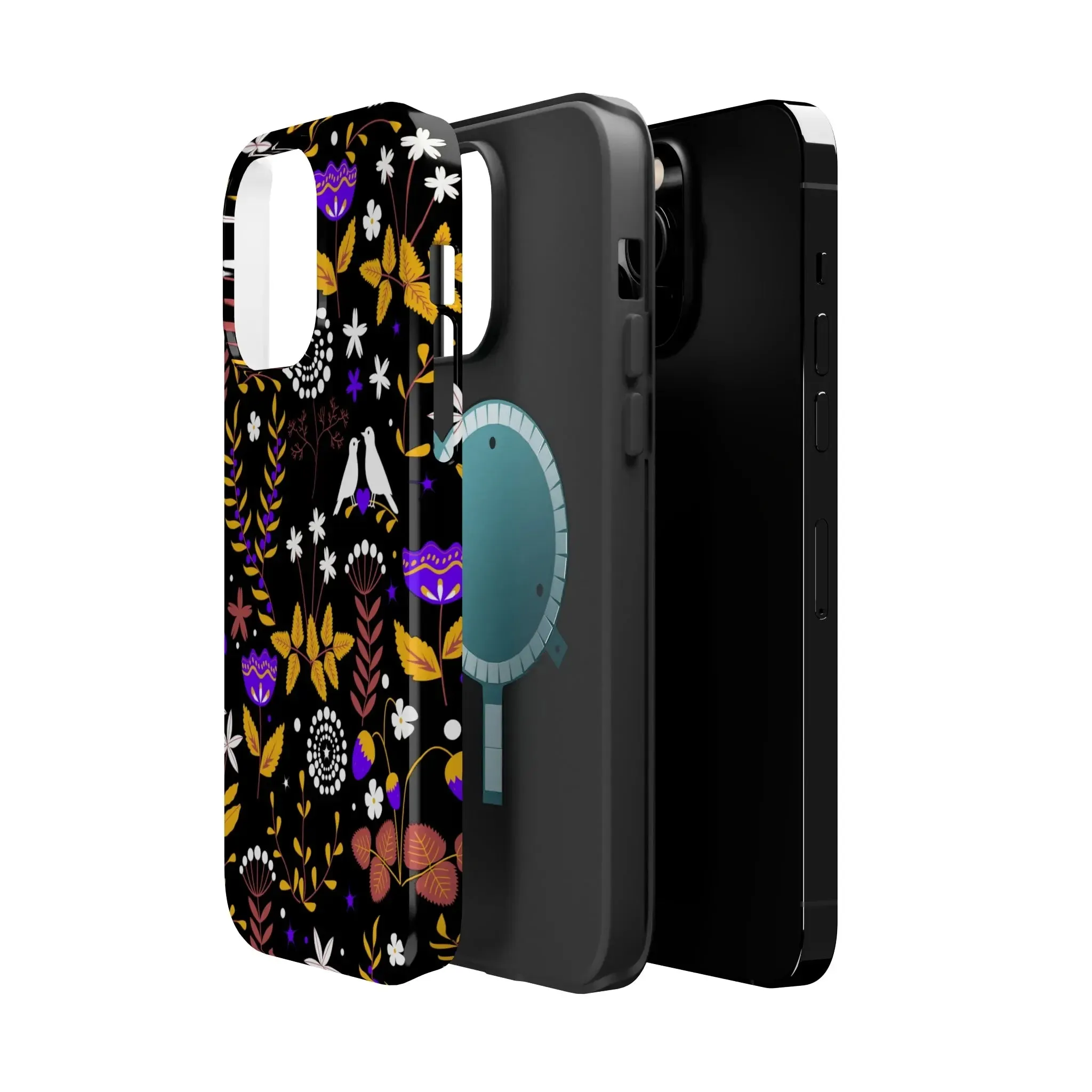 Dove Garden | Black Floral Case