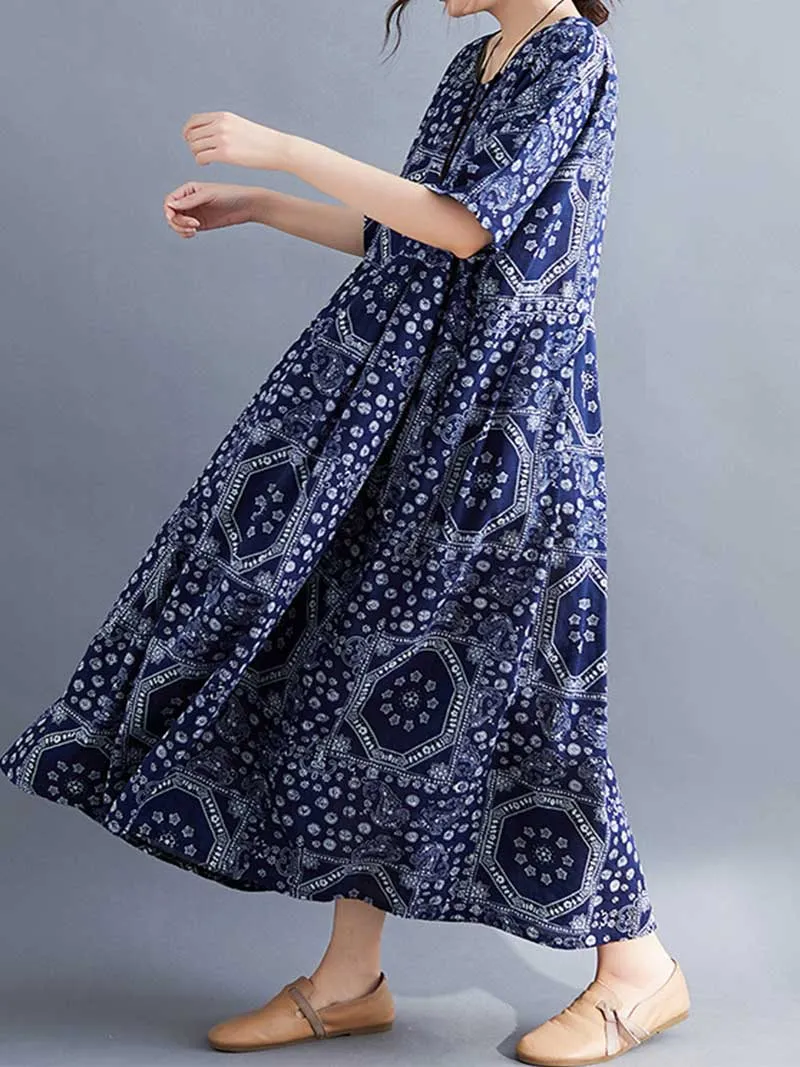 Easy To Find Printed Smock Dress