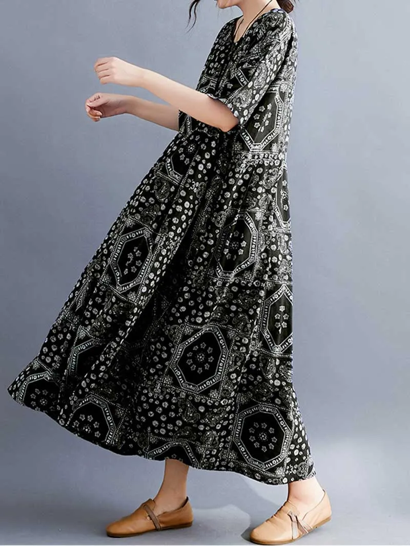 Easy To Find Printed Smock Dress