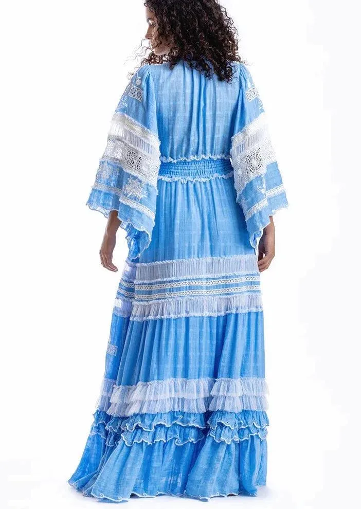 Fillyboo Maxi Dress/ Duster Charm Your Way in Cornflour Blue