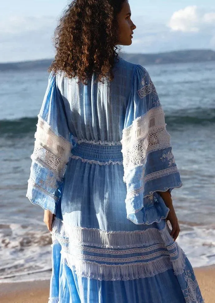 Fillyboo Maxi Dress/ Duster Charm Your Way in Cornflour Blue