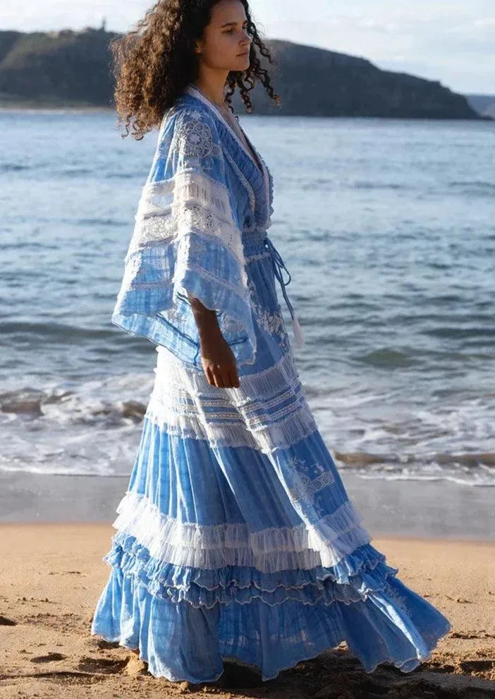 Fillyboo Maxi Dress/ Duster Charm Your Way in Cornflour Blue