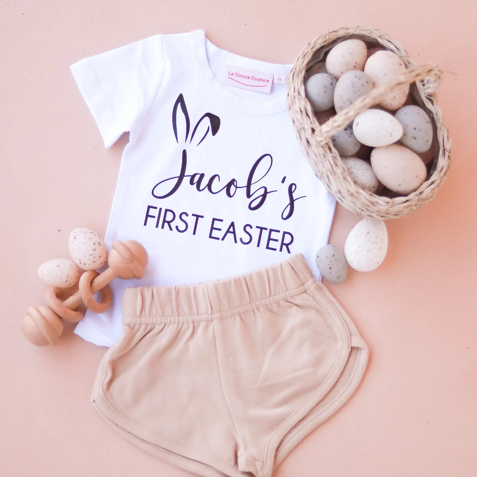 First Easter Name   Ears - Unisex Short Sleeve - VINYL - Custom