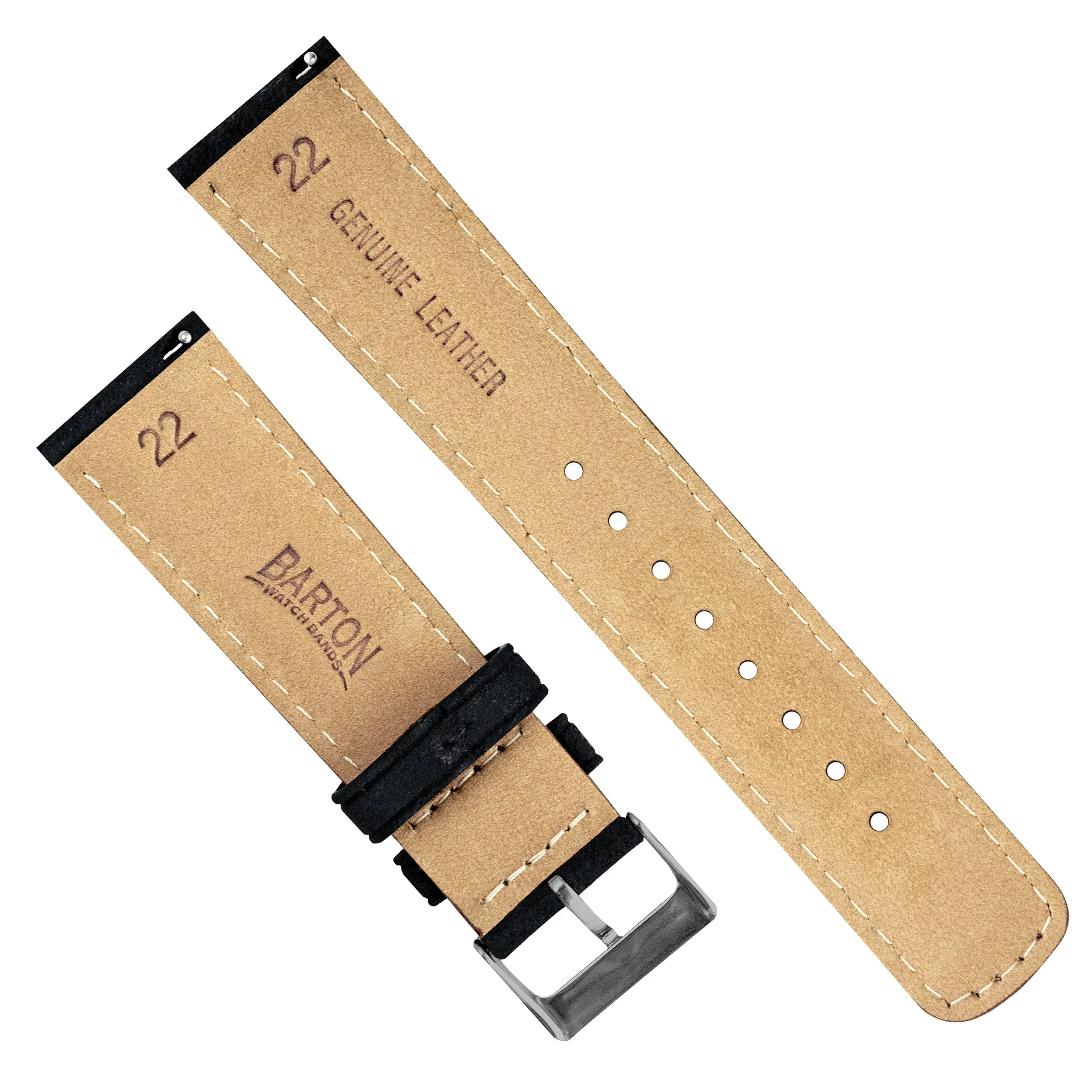 Gear S3 Classic Frontier Black Suede Beige Stitching Watch Band