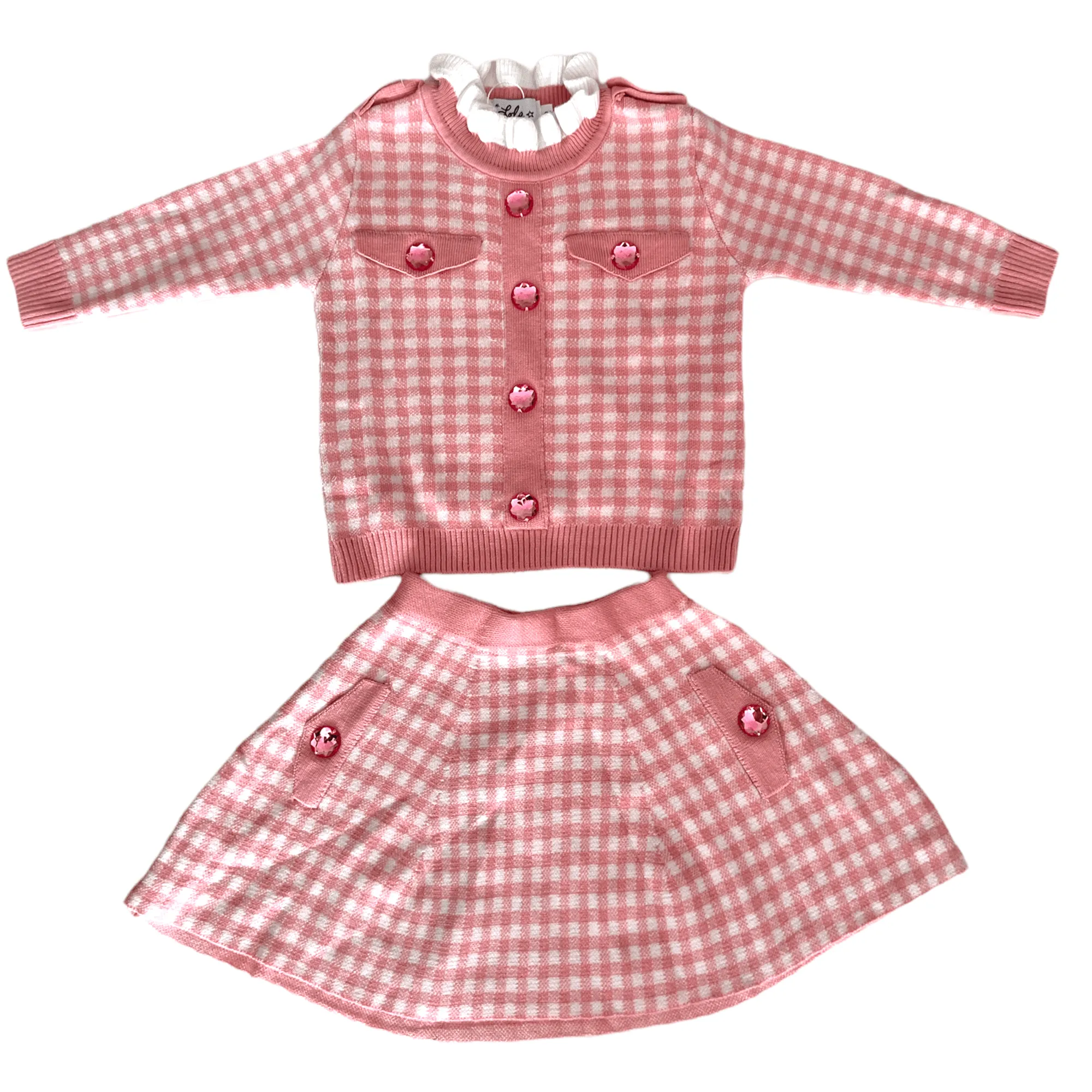 Gingham Gem Sweater Set