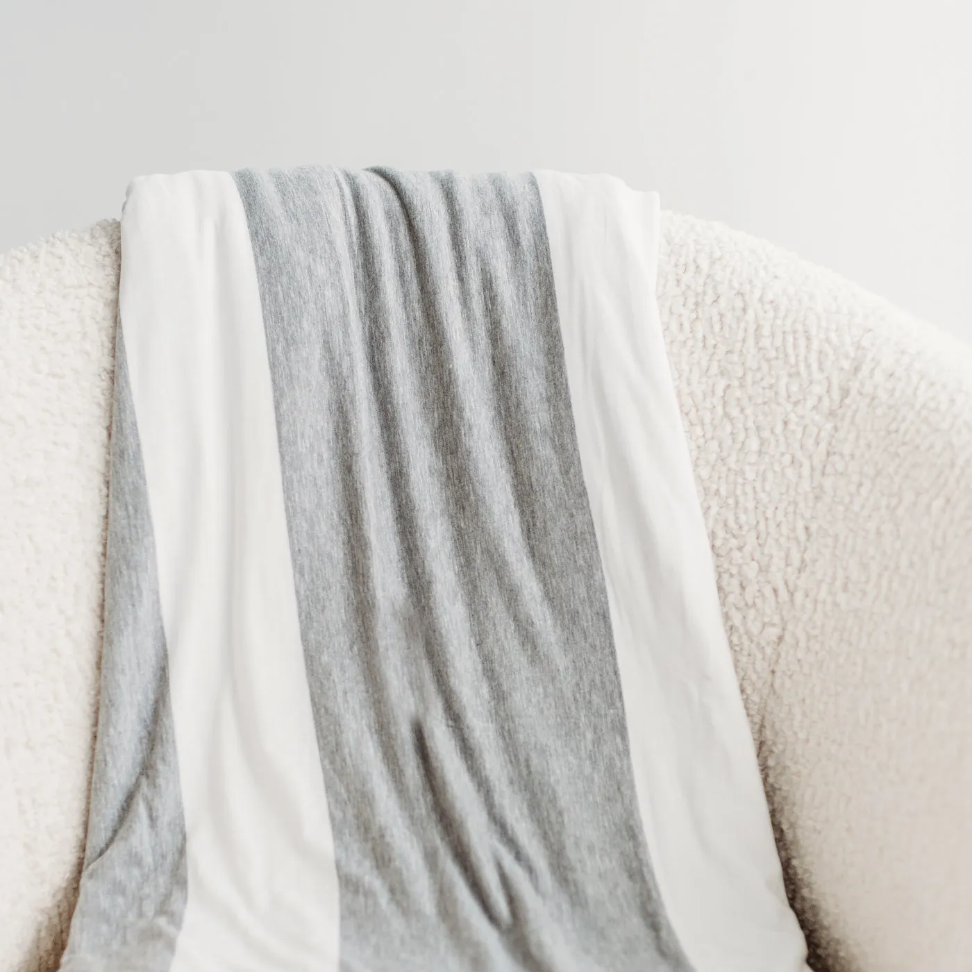 Heather Gray Wide Stripe Oversized Cloud Blanket®