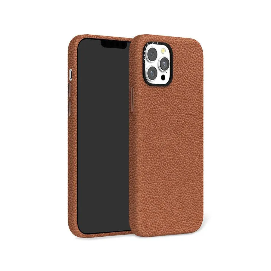 iPhone 12 Pro Brown Genuine Leather Phone Case