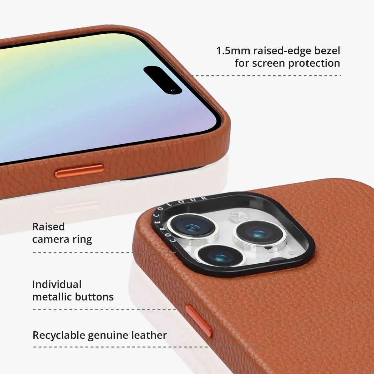 iPhone 12 Pro Brown Genuine Leather Phone Case