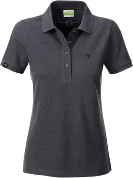 JAN 8009 ― Damen Bio-Baumwolle Polo Shirt - Heather Schwarz Grau Melange