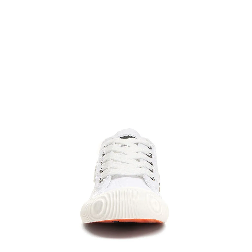 Jazzin White Eyelet Trainers