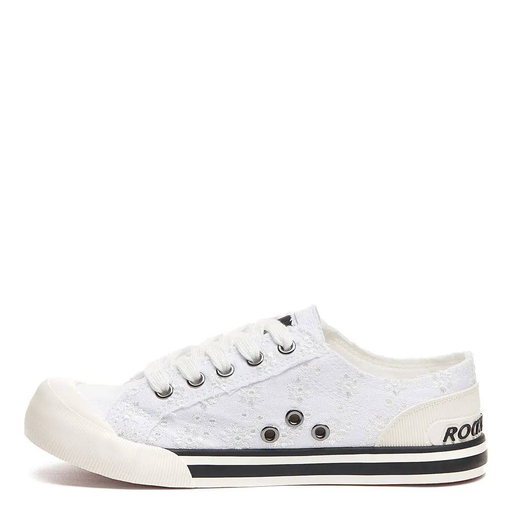 Jazzin White Eyelet Trainers