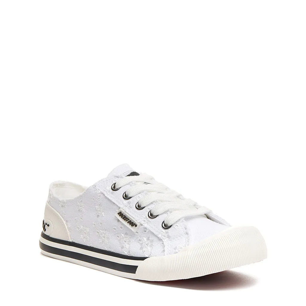 Jazzin White Eyelet Trainers